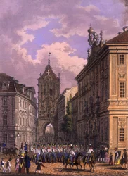 Ulica Celetná, 1847 (kolorowa staloryt)